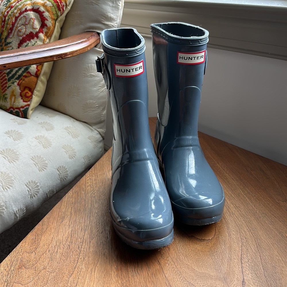 Hunter Boots Original Glossy Short Grey Size 7
